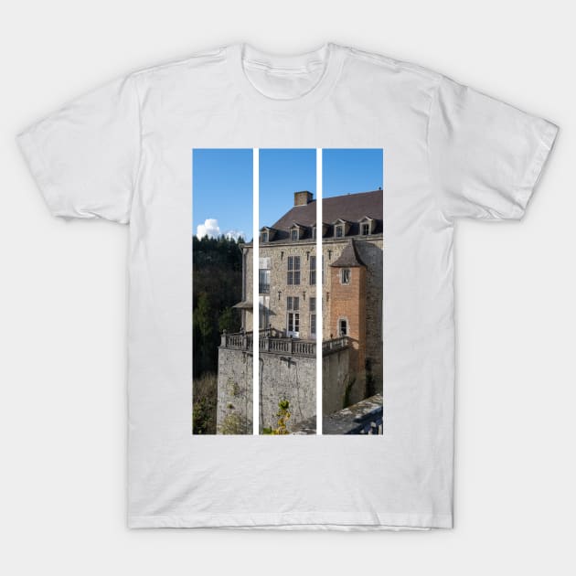 Modave Castle is also known as the Castle of the Counts of Marchin. Liege Province. Autumn sunny day. (vertical) T-Shirt by fabbroni-art